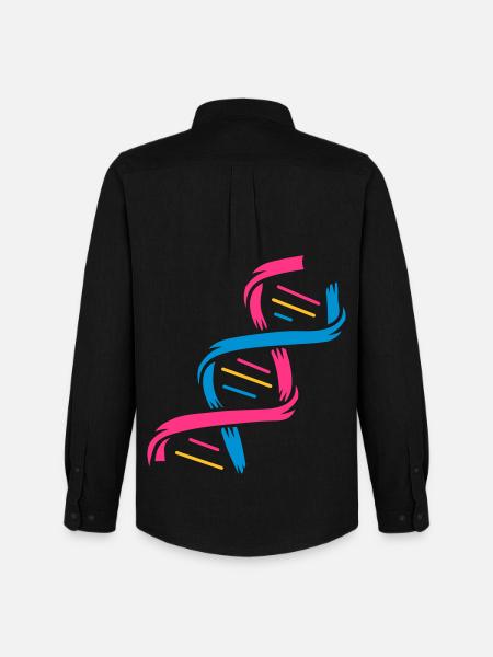 La structure d'une molécule d'ADN - Chemise Oxford homme Stanley/Stella - noir