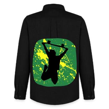 Skate Skateboard - Chemise Oxford homme Stanley/Stella - noir - Dos - AI Model Male 185 dark (185cm)