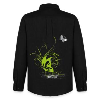 Papillon Papillon Printemps - Chemise Oxford homme Stanley/Stella - noir - Dos - AI Model Male 185 dark (185cm)