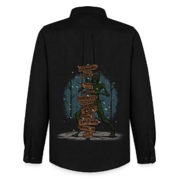 Evil Places - Chemise Oxford homme Stanley/Stella - noir - Dos - AI Model Male 185 dark (185cm)
