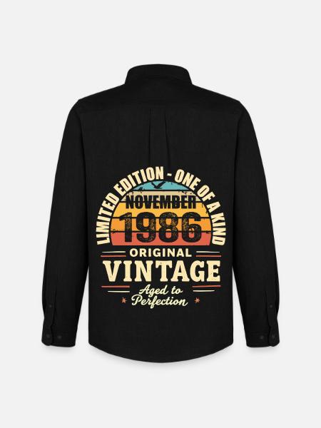 November 1986 Best Gift 1986 - November 1986 - Men's Oxford Shirt by Stanley/Stella - black
