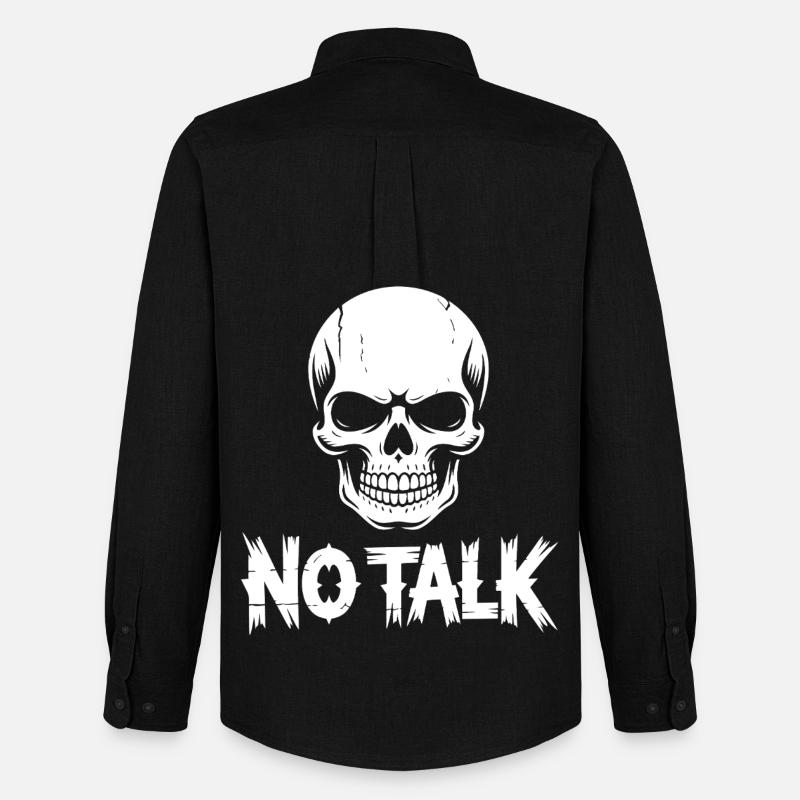 Skull No Talk - Männer Oxford Hemd von Stanley/Stella - Schwarz