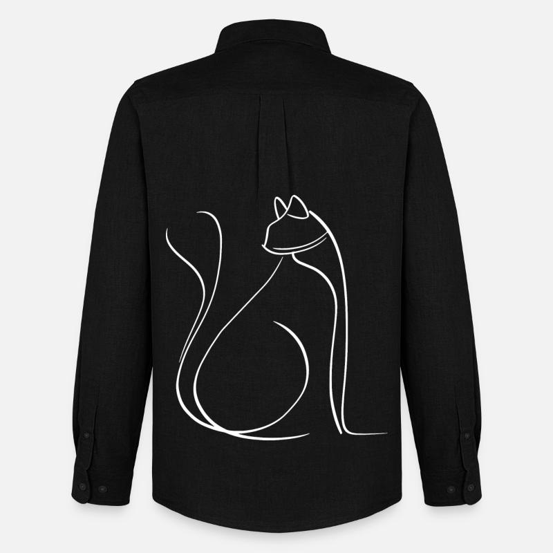 Katze - Männer Oxford Hemd von Stanley/Stella - Schwarz