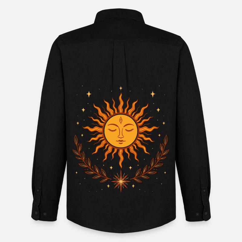 Mittsommer Sonne – Boho Symbol - Männer Oxford Hemd von Stanley/Stella - Schwarz