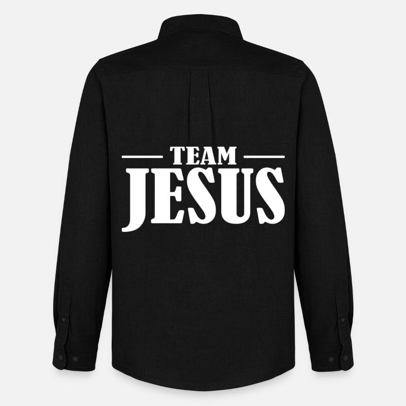 Team Jesus Schriftzug Design - Männer Oxford Hemd von Stanley/Stella - Schwarz