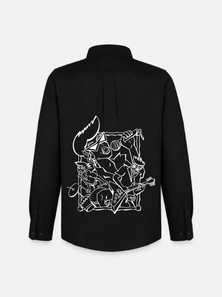 Riff Glyphic Guitar Scene - Men's Oxford Shirt by Stanley/Stella - black