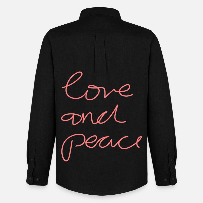 Love and Peace - Männer Oxford Hemd von Stanley/Stella - Schwarz