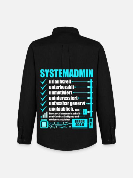 Systemadministrator, IT-Support, Netzwerkadmin, PC - Männer Oxford Hemd von Stanley/Stella - Schwarz