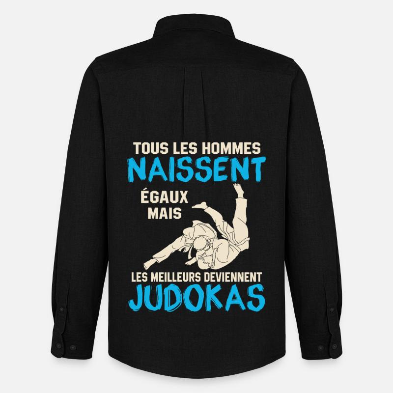 Judo Geschenk - Männer Oxford Hemd von Stanley/Stella - Schwarz