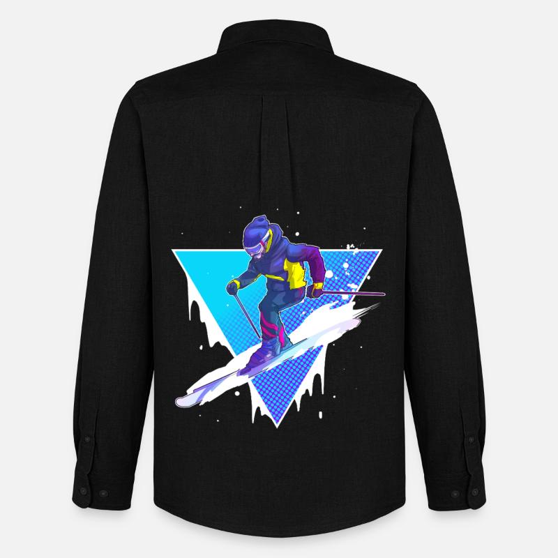 Ski - Männer Oxford Hemd von Stanley/Stella - Schwarz
