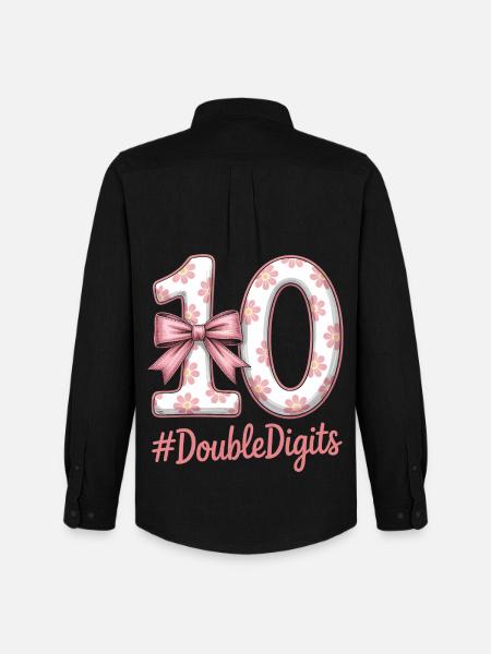 10th Birthday Girl | Double digits fun - Men's Oxford Shirt by Stanley/Stella - black