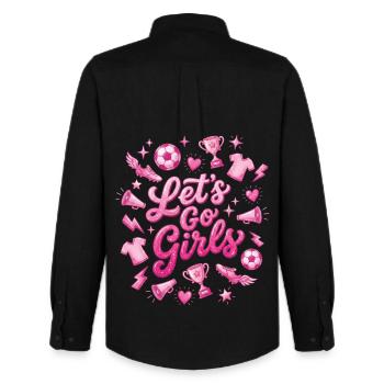 Soccer Football Girl Supporter Woman - Men's Oxford Shirt by Stanley/Stella - black - Back - AI Model Male 185 dark (185cm)