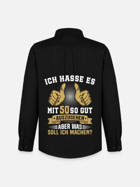 50. Geburtstag Mann Frau 50 Jahre  - Männer Oxford Hemd von Stanley/Stella - Schwarz