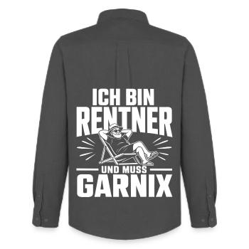 Ich bin Rentner - Männer Oxford Hemd von Stanley/Stella - Anthrazit - Hinten - AI Model Male 185 dark (185cm)
