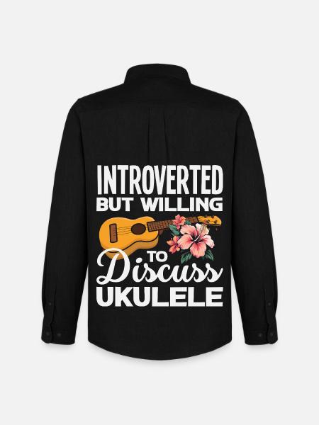 Funny Ukulele Designs and Sayings - Men's Oxford Shirt by Stanley/Stella - black
