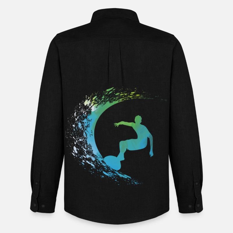 Surf Surfer - Männer Oxford Hemd von Stanley/Stella - Schwarz