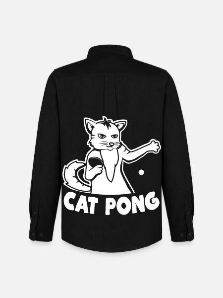Chat de ping-pong - Chemise Oxford homme Stanley/Stella - noir