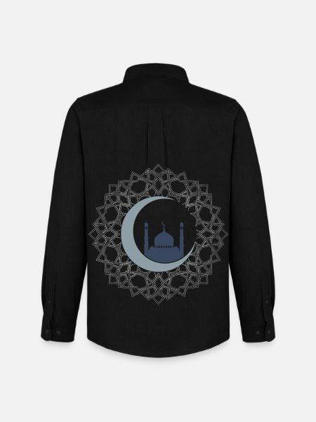 Islamic Art Mosque Crescent Moon Elegant - Men's Oxford Shirt by Stanley/Stella - black
