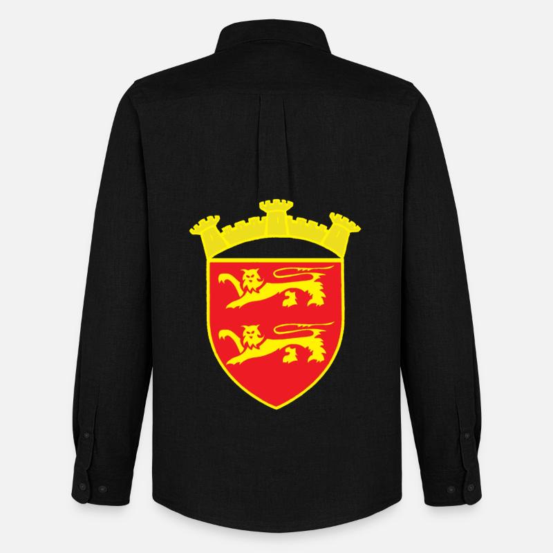 ROT WAPPEN LÖWENTURM ODER COPYRIGHT RUNEMBERG - Männer Oxford Hemd von Stanley/Stella - Schwarz