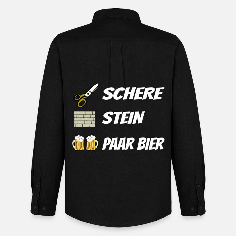 Schere , Stein, Paar Bier - Männer Oxford Hemd von Stanley/Stella - Schwarz