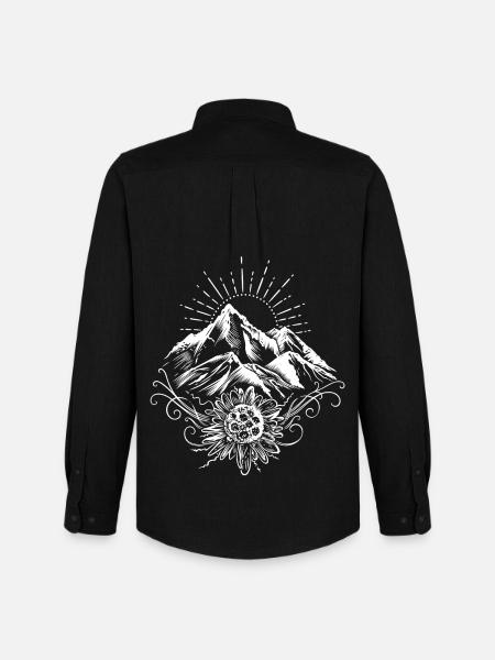 Hiking Mountains Edelweiss - Men's Oxford Shirt by Stanley/Stella - black