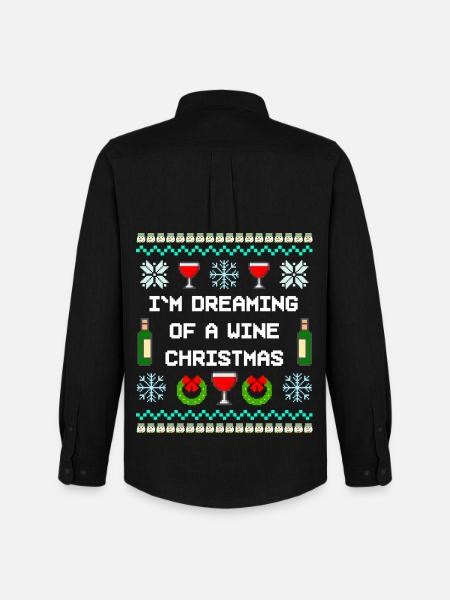 Wine christmas Ugly Xmas - Men's Oxford Shirt by Stanley/Stella - black