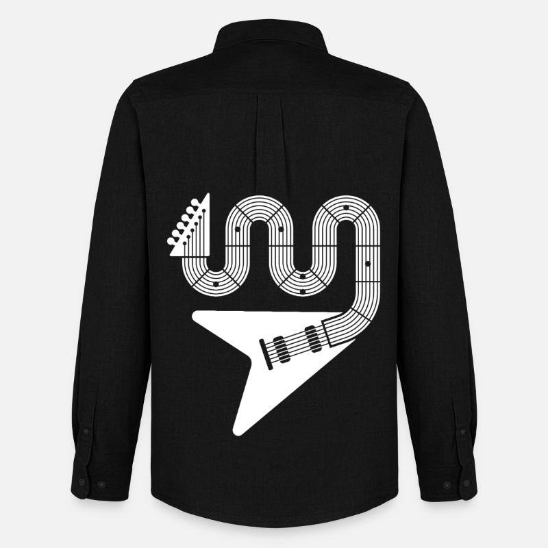 Abstrakte E-Gitarre - Männer Oxford Hemd von Stanley/Stella - Schwarz