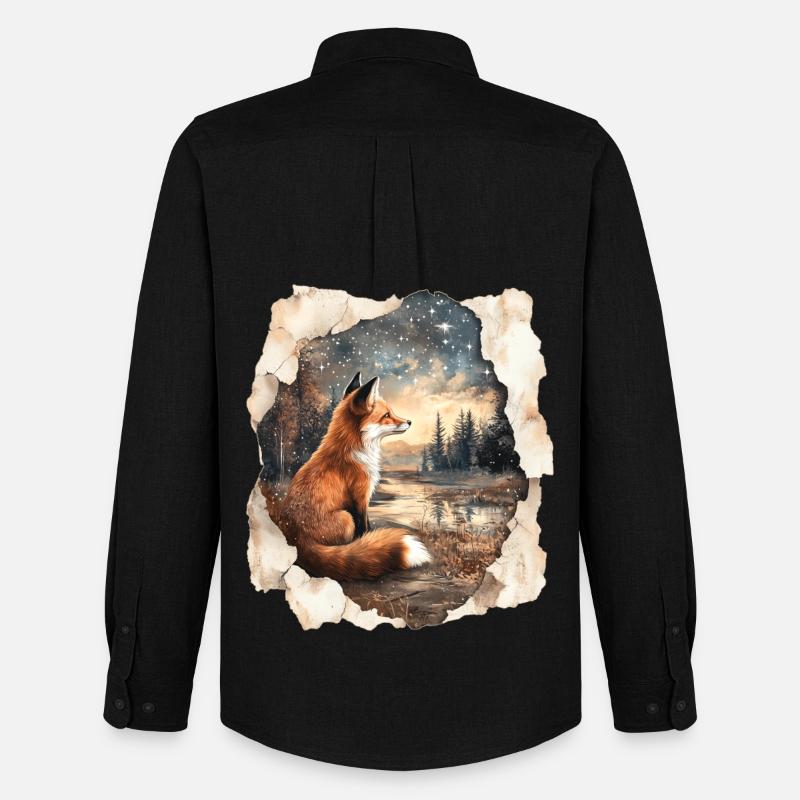 Fox Stjerner - Oxfordskjorte herre Stanley/Stella - sort