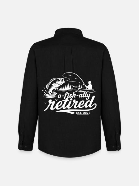 Officially retired 2026 | Humor Fishing - Men's Oxford Shirt by Stanley/Stella - black