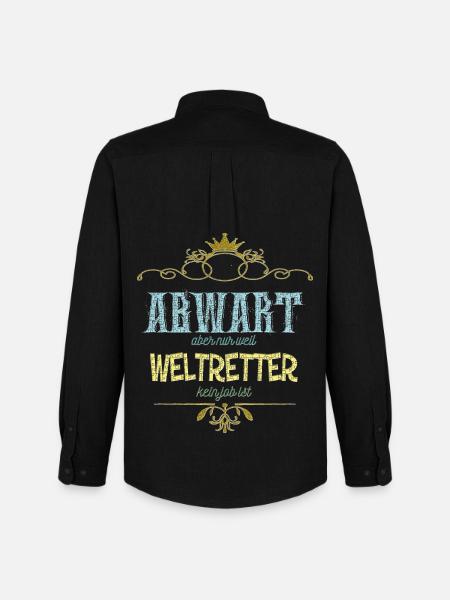 Abwart Weltretter - Männer Oxford Hemd von Stanley/Stella - Schwarz
