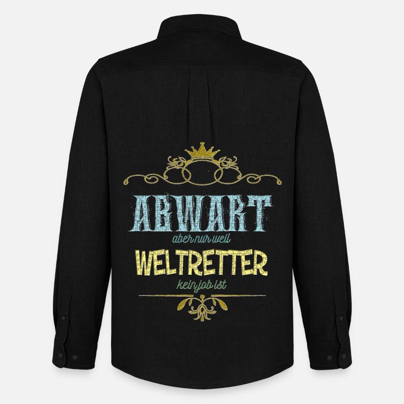 Abwart Weltretter - Männer Oxford Hemd von Stanley/Stella - Schwarz