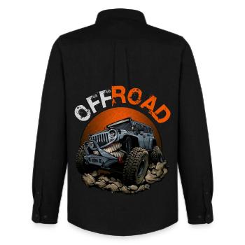 Offroad-Fahrzeug - Männer Oxford Hemd von Stanley/Stella - Schwarz - Hinten - AI Model Male 185 dark (185cm)