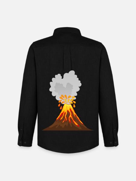 Volcán, lava, ceniza, magma, geólogo, vulcano - Camisa Oxford hombre Stanley/Stella - negro