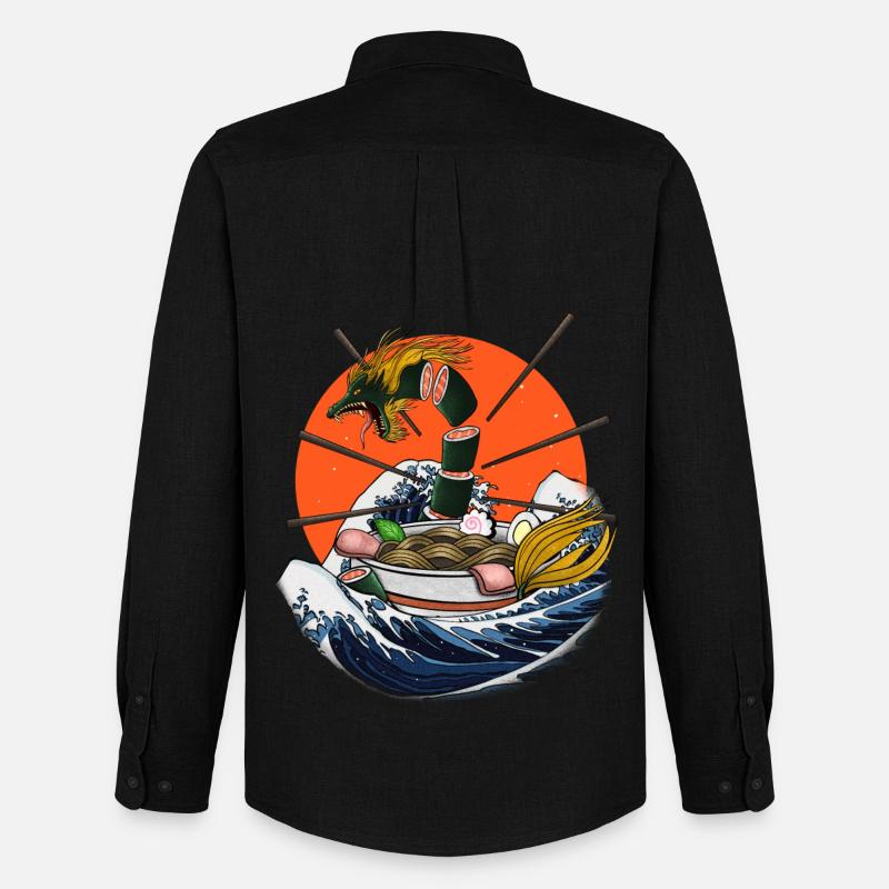Drachen-Ramen - Männer Oxford Hemd von Stanley/Stella - Schwarz