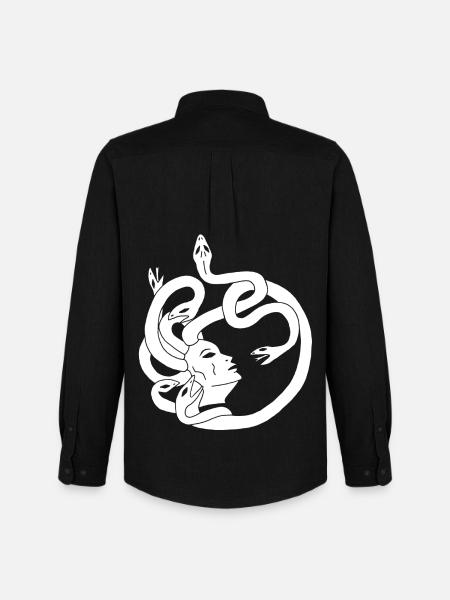 Snake-haired woman (white) - Men's Oxford Shirt by Stanley/Stella - black