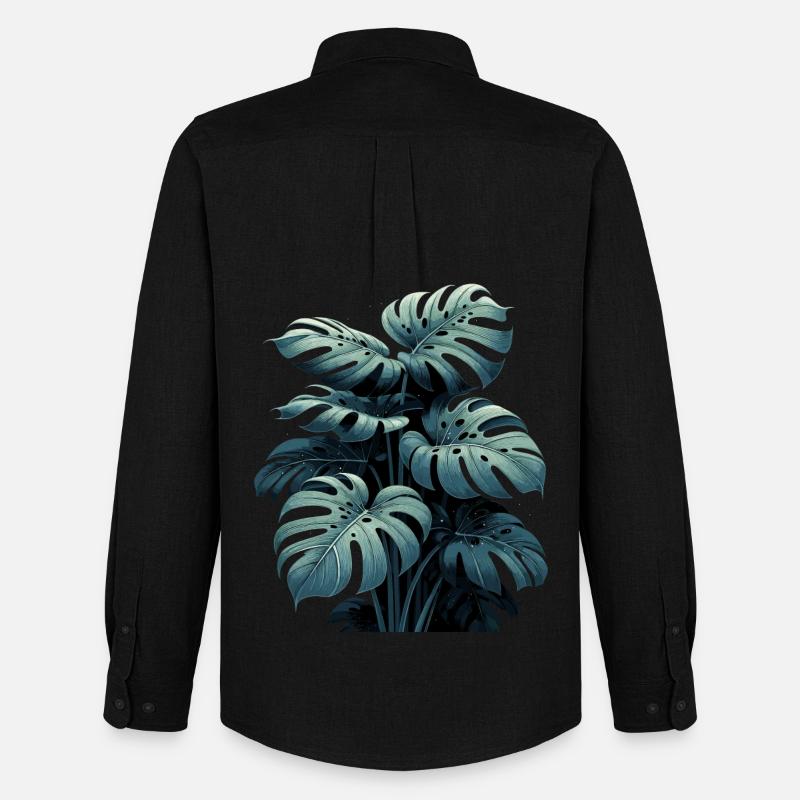 Monstera deliciosa Regenwald Geschenk - Männer Oxford Hemd von Stanley/Stella - Schwarz