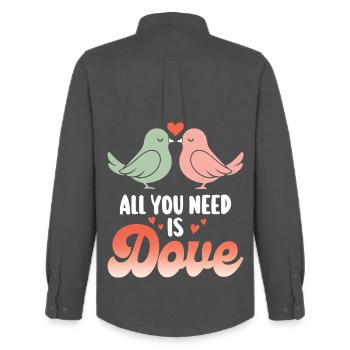 Pun Bird Dove Humor - Men's Oxford Shirt by Stanley/Stella - anthracite - Back - AI Model Male 185 dark (185cm)