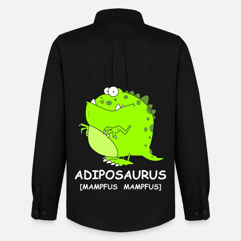 Adiposaursus Dino-Comic - Männer Oxford Hemd von Stanley/Stella - Schwarz
