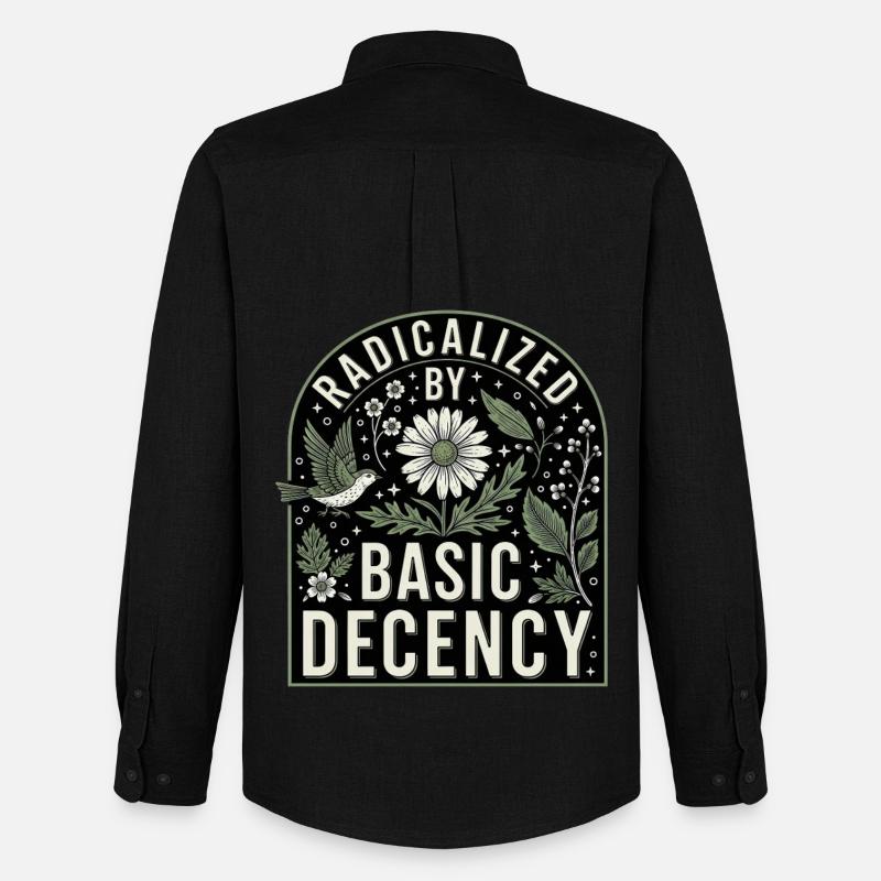 Radicalized By Basic Decency Statement Shirt - Men's Oxford Shirt by Stanley/Stella - black