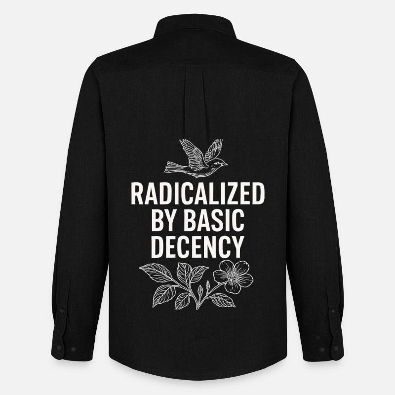 Radicalized by Basic Decency Statement Shirt - Männer Oxford Hemd von Stanley/Stella - Schwarz