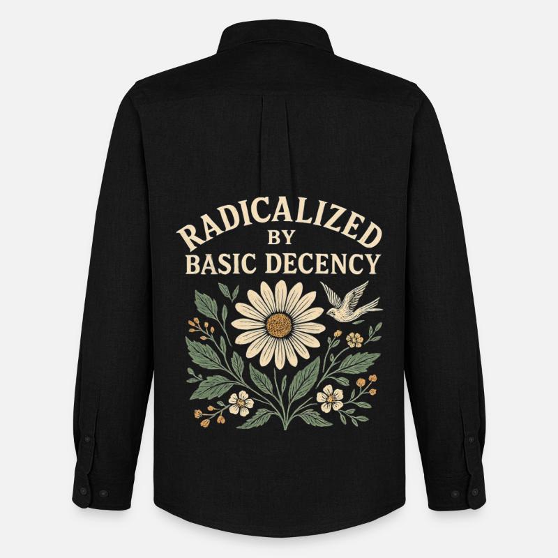 Basic Decency Statement für Weltverbesserer - Männer Oxford Hemd von Stanley/Stella - Schwarz