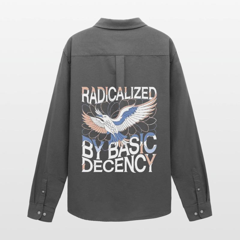 Radicalized by Basic Decency Statement Art Men's Oxford Shirt by Stanley/Stella