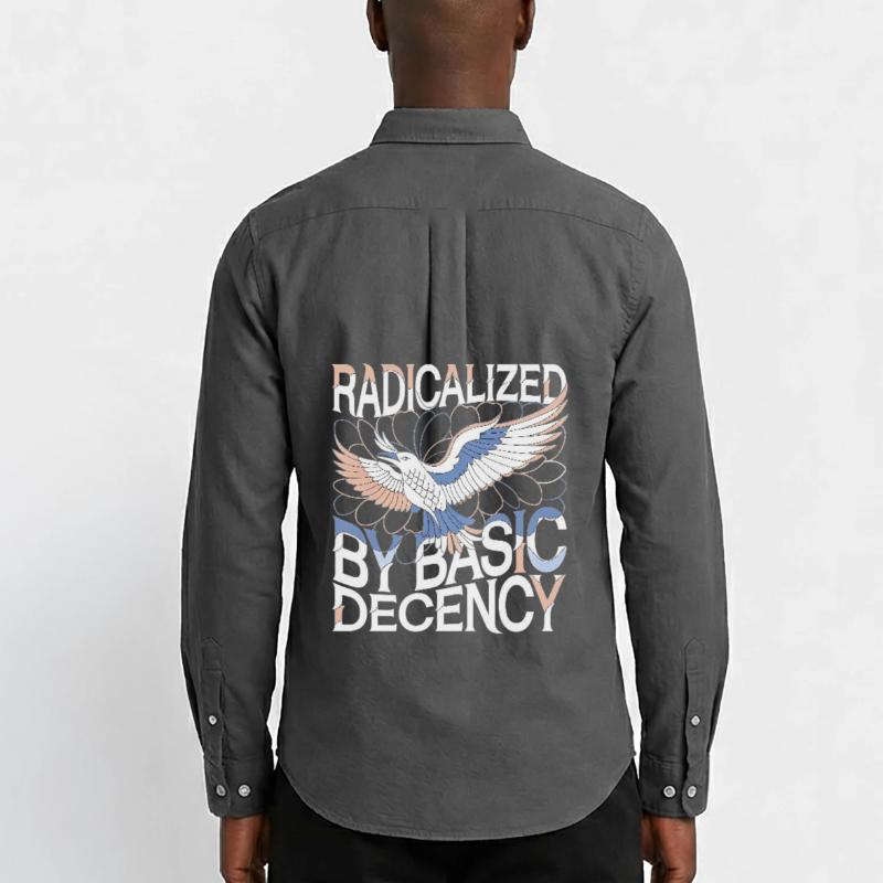 Radicalized by Basic Decency Statement Art Men's Oxford Shirt by Stanley/Stella