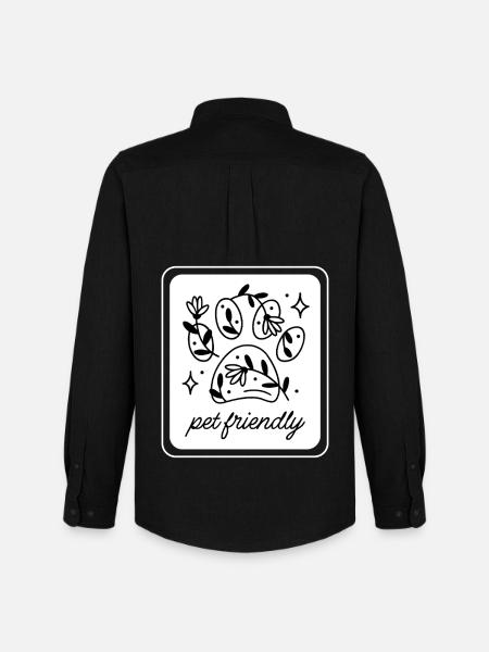 Pet friendly floral paw - Men's Oxford Shirt by Stanley/Stella - black