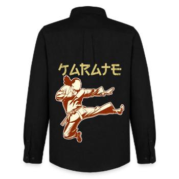 Karateka - Men's Oxford Shirt by Stanley/Stella - black - Back - AI Model Male 185 dark (185cm)
