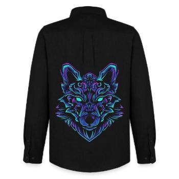 NéonWolf - Chemise Oxford homme Stanley/Stella - noir - Dos - AI Model Male 185 dark (185cm)