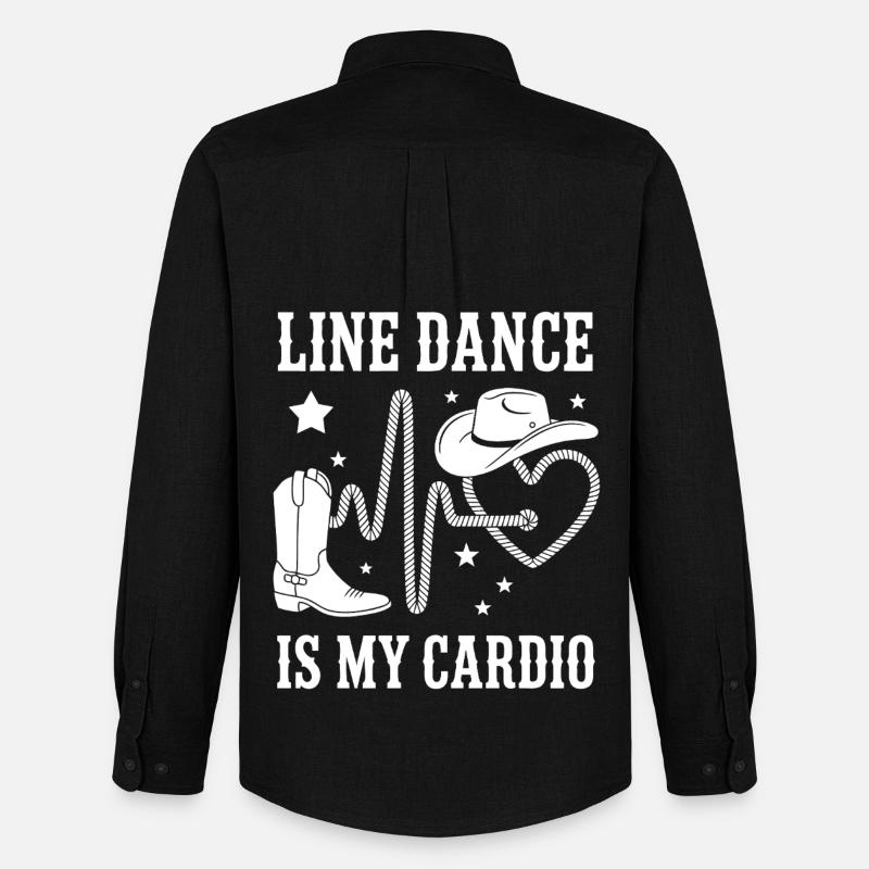 Line Dance Cardio Stil - Männer Oxford Hemd von Stanley/Stella - Schwarz