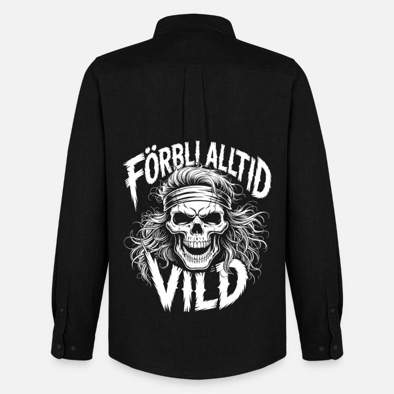 Wild Side Skull - Männer Oxford Hemd von Stanley/Stella - Schwarz