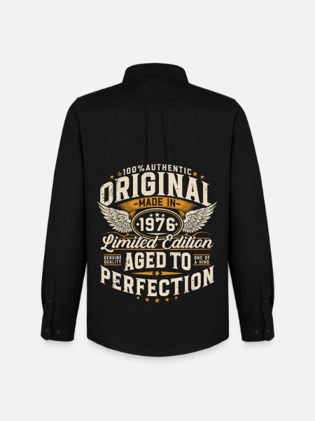 Original födelsedagspresent från 1976 Vintage - Stanley/Stella Oxfordskjorta Herr - svart