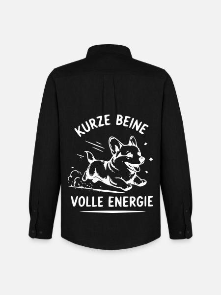 Kurze Beine, volle Energie - Männer Oxford Hemd von Stanley/Stella - Schwarz